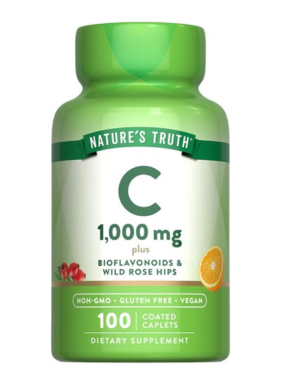 Buy Vitamin C 1,000 Mg Plus Bioflavonoids And Wild Rose Hips, 100 Coated Caplets in UAE