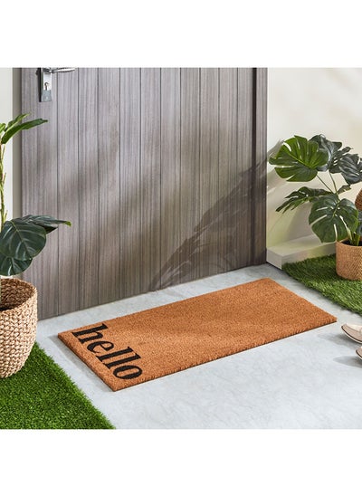 Buy Hello Print Coir Doormat With PVC Back 45 x 100 cm in UAE