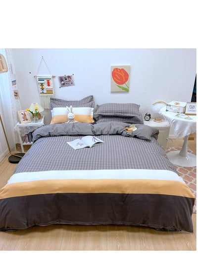 اشتري 4-piece Bedding Set Microfiber Soft Quilt Set With 1 Quilt Cover 1 Flat Sheet And 2 Pillowcases 2m Bed（200*230cm） في الامارات