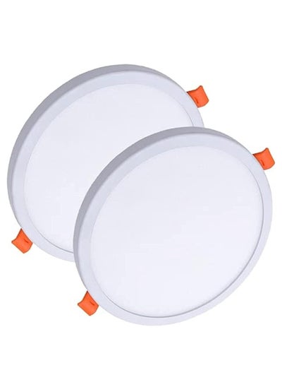 اشتري MAX LED Round Ultra Slim Panel Light (20W,White) - 2 Pieces في الامارات