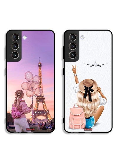 اشتري Two Cases For Samsung Galaxy S21 5G Protective Covers Travel Girl في السعودية