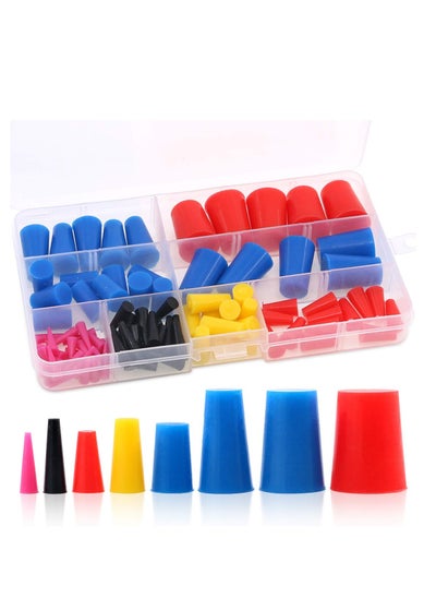 Buy 100Pcs Silicone Rubber Tapered Plug Assortment Kit, Silicone Rubber Tapered Plug, lab Rubber stoppers for Masking Off Holes During Powder Coating, Non-Toxic, Flexible, Reusable (100Pcs) in UAE