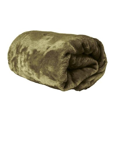 Buy Hotel Linen Klub Double Micro Fleece Flannel Blanket - 260 GSM, Super Plush And Comfy Throw Blanket, Size: 200 x 220cm, Olive in UAE