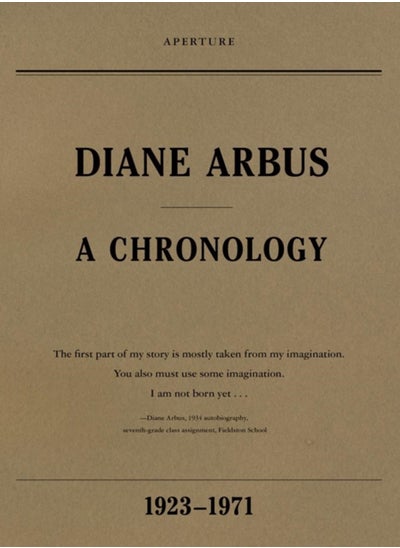 Buy Diane Arbus: A Chronology in Saudi Arabia