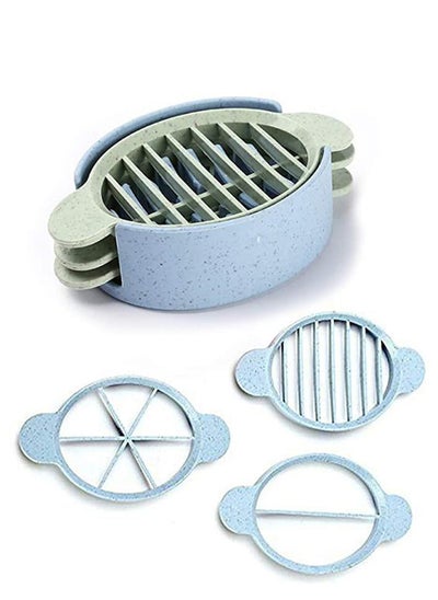 Buy Egg Slicer Cutter Set with 3 Cutters, Boiled Eggs Cutting Easy Slicing Wedges Or Halves Great for Sandwiches Mushroom Strawberry Salad in UAE