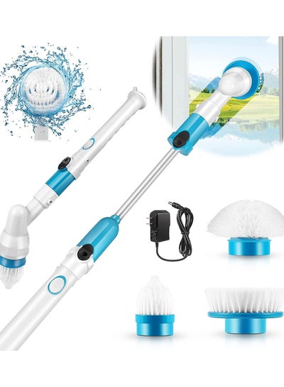 Buy Electric Spin Scrubber Brush for Cleaning Glass Wall Floor Scrubber with Replaceable Brush Wireless Chargeable Bathroom Cleaner Brush Cleaning Brush for Kitchen in UAE