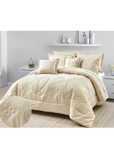 Buy 8-PIECE Double Comforter Set Microfiber King Size 240x260 cm in Saudi Arabia