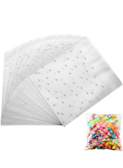 Buy 100-Piece Snowflake Cookie Candy Bags Set Clear 10X10cm in UAE