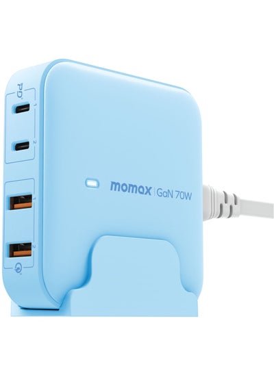 Buy ONEPLUG PD 70W GaN 4 Ports [2x USB-C 2x QC] Desktop Charger - Blue in UAE