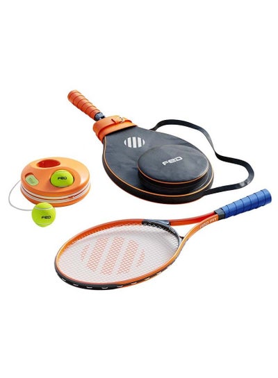 Buy Tennis Training Set Auto Rebound Gear With Tennis Ball and Bag and Rackets Portable For Tennis Practice Equipment in Saudi Arabia
