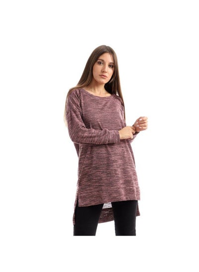 Buy High Low Knitted Sweatshirt - Heather Cashmere in Egypt