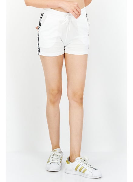 اشتري Women Regular Fit Brand Logo Training Short, White في الامارات