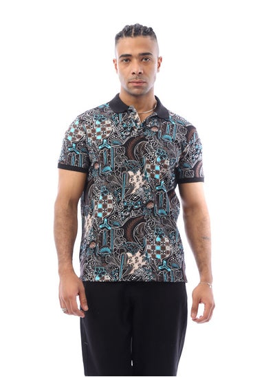 اشتري Multi-Patterns Short Sleeves Polo Shirt - Multicolour في مصر