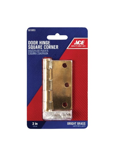 Buy Removable Pin Residential Square Corner Door Hinge Bright Brass 3 Inch 5019893 in Saudi Arabia