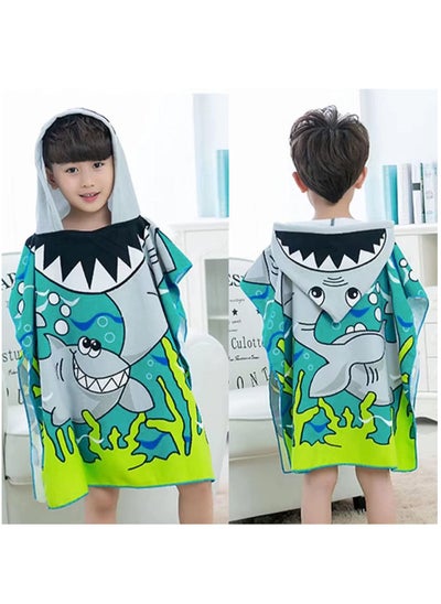 Buy Super Soft Kids Bathrobe Toddler Bath Pool Beach Hooded Poncho Towel Wrap in UAE