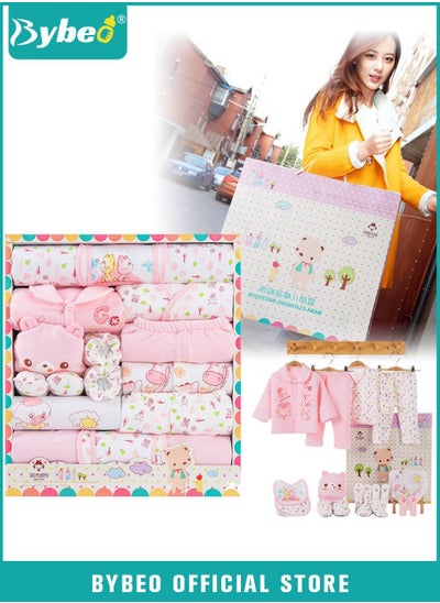 Buy 18PCS Newborn Baby Gifts Set, Newborns Layette Gift for Girl Boys, Infant Essential Clothes Accessories, Premium Cotton Babies' Pant and Top Sets, with Beautifully Packaged Boxes and Prints in UAE