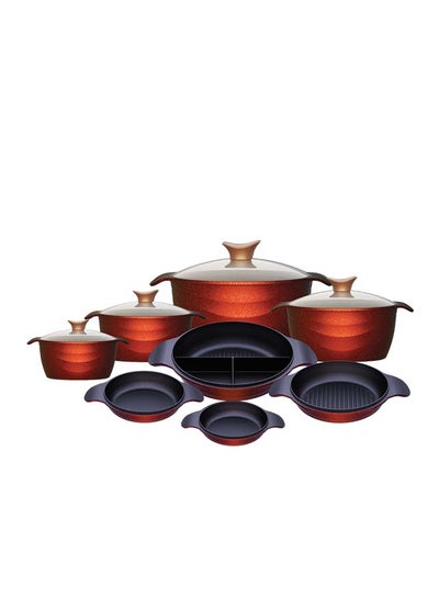 اشتري ProPlus 12 Piece Cookware Set (4 Casserole 18-20-24-30)With Glass Lids/4 MultiFunction Pans Set( 18-20-24-30) في مصر