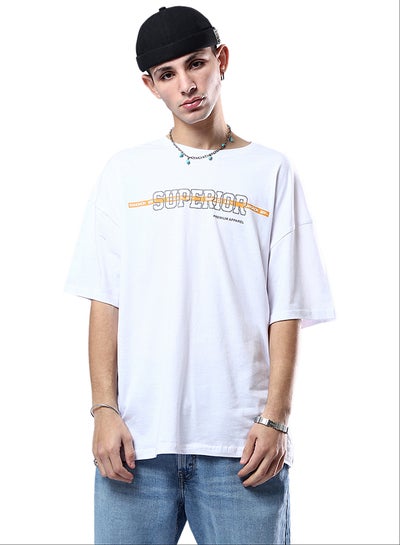 Buy "Superior" Elbow-Sleeves Relaxed Tee - White in Egypt