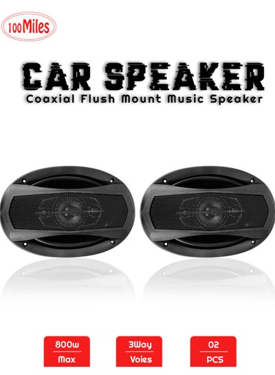 Buy Car Speaker 3-Way Speaker 48W/800W Speaker 6x9" Coaxial Flush Mount Music Speaker 2 Pcs Set - 100 Miles in Saudi Arabia