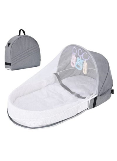 اشتري Portable Baby Bed Travel Bassinet with Mosquito Net and Awning, Foldable Infant Crib, Baby Cots for Newborn في السعودية