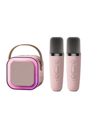 Buy Mini Karaoke Machine Portable Speaker Bluetooth Karaoke Speaker With Dual Wireless Mic For Kids And Adults Mini Wireless Speaker With Light For Indoor And Outdoor Party And Birthday Bluetooth Speaker in UAE