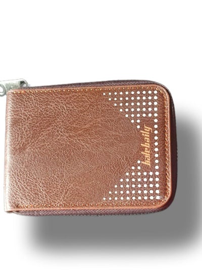 Buy Brown men's leather wallet, with zipper in Egypt