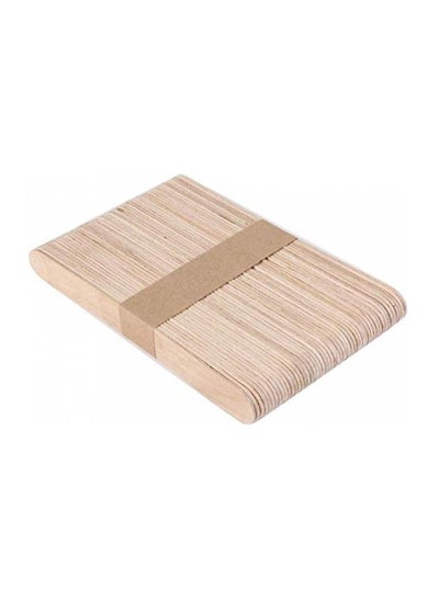 Buy 50Pcs Big Wooden Waxing Wax Spatula Tongue Depressor Disposable Bamboo Sticks in UAE