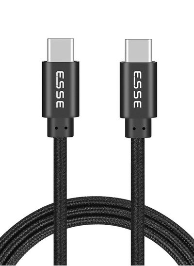 Buy Type C to Type C Fast Charging Cable 60W 1M Black in Saudi Arabia