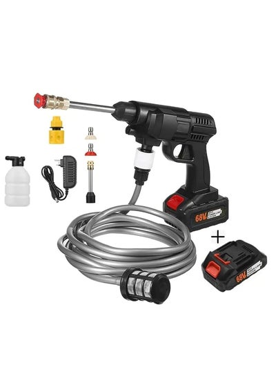 Buy Cordless Car High Pressure Washer Dual 2 Battery Jet Water Wash Portable Cleaner Gun in UAE