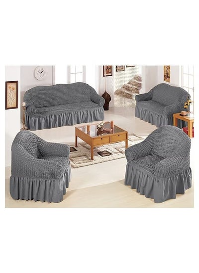 Buy Sofa Cover Set 7 Seater (3+2+1+1) Super Stretchable Anti-Wrinkle Slip Resistant in Saudi Arabia