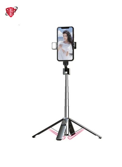 Buy Phone Live Bracket Bluetooth Selfie Tripod, High: 102CM (Stainless Steel + Single Fill Light) in UAE