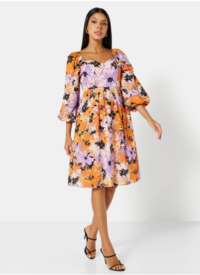 اشتري Floral Sweetheart Mini Dress في الامارات