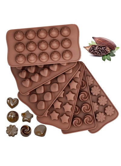 Buy 6 Pack Silicone Chocolate Moulds, Non-Stick Candy Moulds, BPA Free, Food Grade Silicone Molds for Jelly, Candy, Chocolate, Dessert in Saudi Arabia