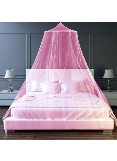 Buy Bed Canopy Mosquito Net For Double Bed or Outdoor Polyester Pink 60x260x850centimeter in Saudi Arabia