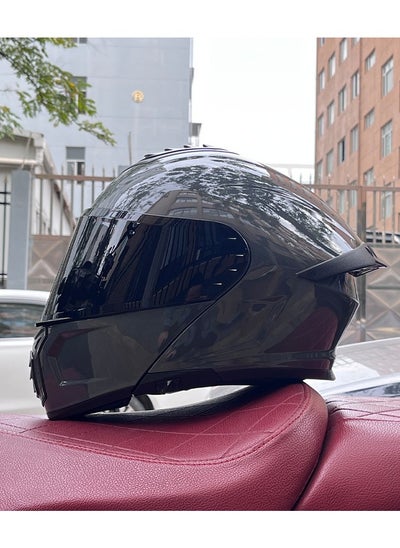 اشتري New Double Mirror Helmet Semi Full Cover Four Seasons Motorcycle Helmet في السعودية