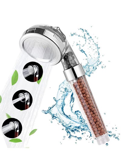 Buy Handheld Shower Head with Built-in Filter, High Pressure & Water Saving with 3 Mode Settings in UAE