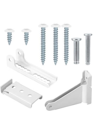 اشتري Door Closer Replacement Parts Kit, Screen Door Closer Bracket Storm Door Parts with Brackets Pins and Mounting Screws for Andersen Draft Door Parts White في الامارات