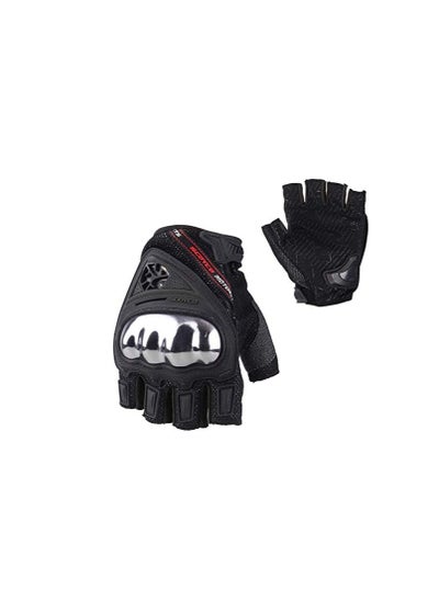 اشتري Scoyco Men's Motorcycle Gloves Summer Half Finger Motocross Racing Gloves Hard Knuckle Extreme Sports Guard for BMX ATV MTB Riding Cycling Size XL في الامارات