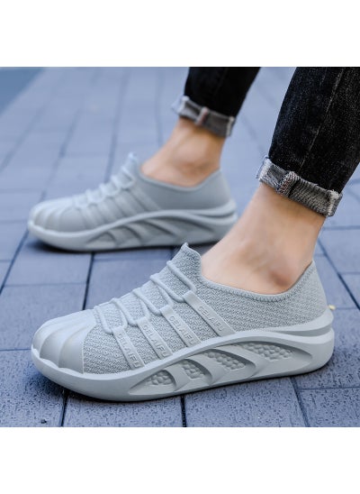 Buy New Mens Sports Rain Shoes Low-Cut Fashion Warm Liner Solid Color WinterGray [single shoes]] Gray [single shoes]] in Saudi Arabia