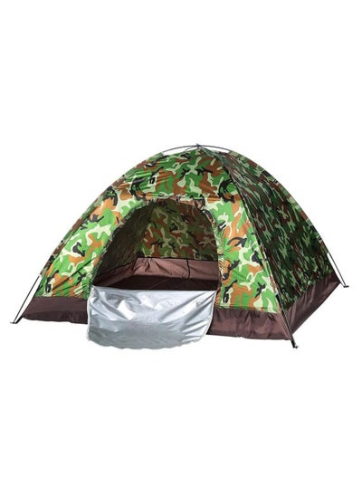 Buy Waterproof windproof ultraviolet-proof outdoor travel camping 3-4people camouflage multifunction rainning proof tent - Bottom Black / Silver in UAE