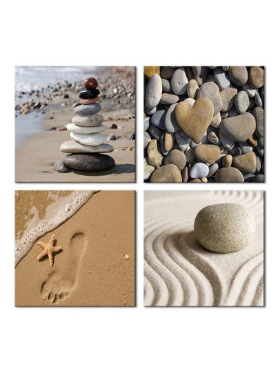 Buy A 4-piece tableau made of velor printed in the shape of sand, sea and rocks in Egypt