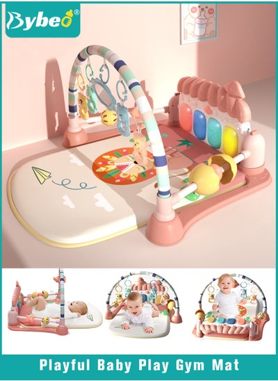 Buy Baby Play Gym Mat, Play Mats for Babies, Kick and Play Piano Gym Mats, Baby Gym Activity Play Mat with Toys and Cushion, Play Piano Activity Center with Music and Lights, for Infants Pre-learning in Saudi Arabia