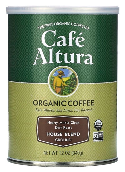 Buy Organic Coffee House Blend Ground Dark Roast 12 oz (340 g) in UAE