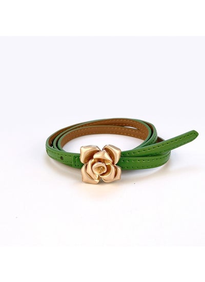 Buy New Rose Metal Buckle Fashion Versatile Genuine Leather Waist Slim Fit Casual Belt in Saudi Arabia