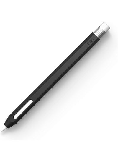 Buy Classic Pencil for Apple Pencil 2nd Generation Case Cover Sleeve, Classic Design, Compatible with Magnetic Charging and Double Tap - Black Silver in UAE