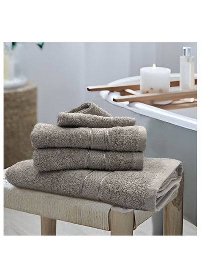 Buy Daffodil (Light Grey) Premium Bath Towel (70x140 Cm-Set of 1) 100% Cotton, Highly Absorbent and Quick dry, Hotel and Spa Quality Bath linen with Stripe Diamond Dobby-500 Gsm in UAE