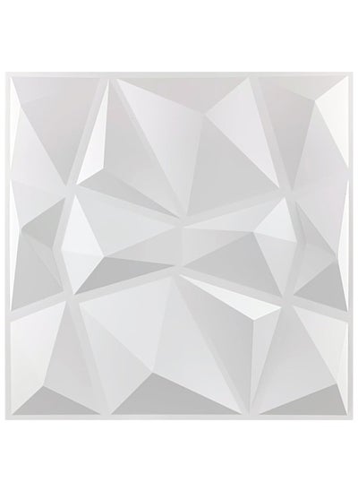 Buy 6 Pack Decorative Wall Panels, 3D Wall Panels White Diamond Design, 12"x12" PVC Interior Wall Decor for Living Room/Kitchen Room/Bedroom/Lobby Office Shopping Mall in Saudi Arabia