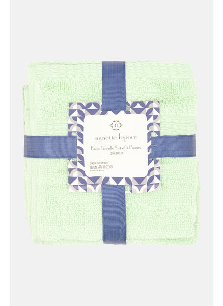 اشتري 4 Pieces Face Towels 30 x 30 cm, Mint Green في الامارات