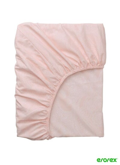 Buy Fitted sheet light pink 140x200 cm in Saudi Arabia