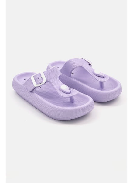 Buy Women Brand Logo Slippers, Lilac in Saudi Arabia